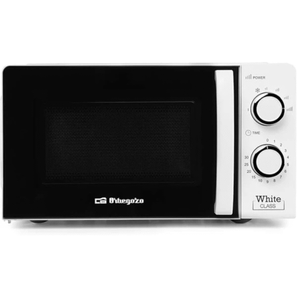 Microondas, 700 W, 6 niveles de funcionamiento, 20 litros de capacidad, temporizador hasta 30 minutos, programa descongelación, señal fin cocción, color blanco